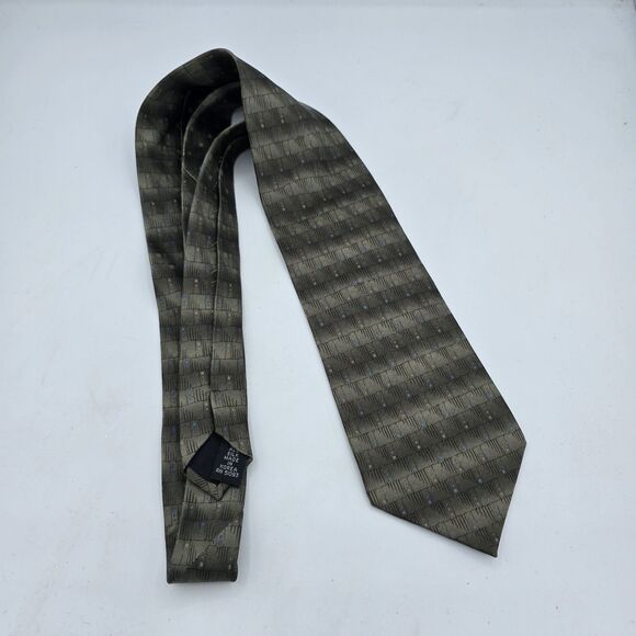 Men's Necktie Necktie brown tan Geometric 58" x 4" Vintage Suit Tie - Picture 3 of 6